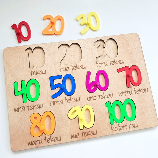 Numbers 10-100 in Māori- Brights