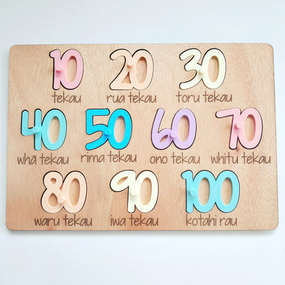 Numbers 10-100 in Māori- Pastels