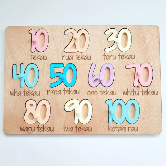 Numbers 10-100 in Māori- Pastels