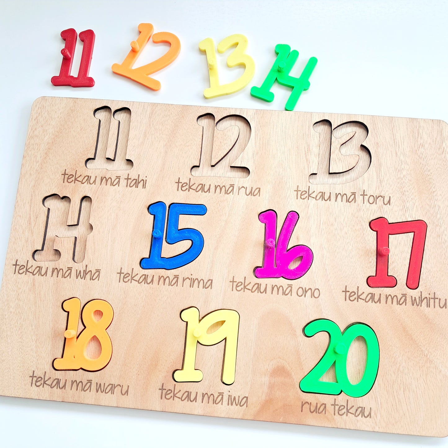 Numbers 11-20 in Māori- Brights