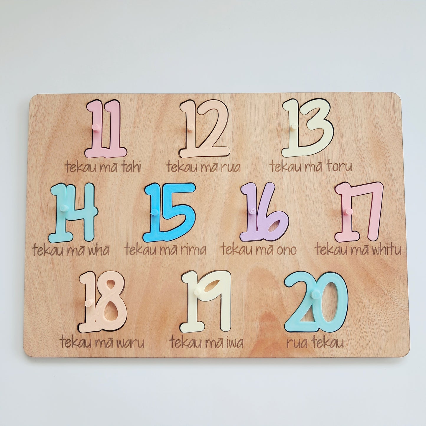 Numbers 11-20 in Māori- Pastels