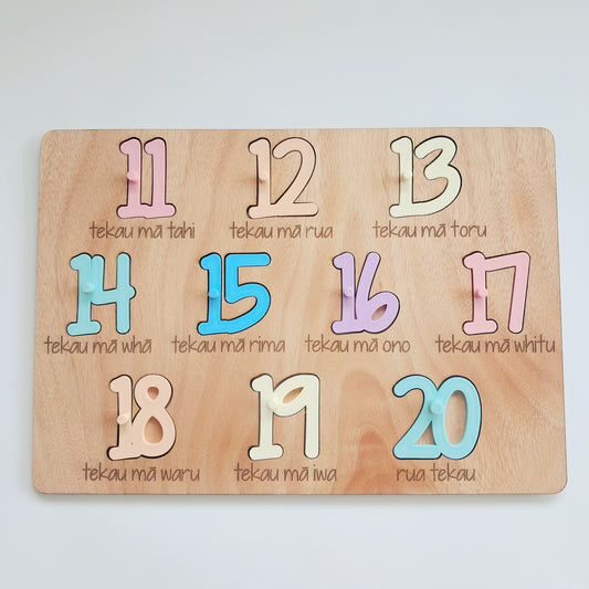 Numbers 11-20 in Māori- Pastels