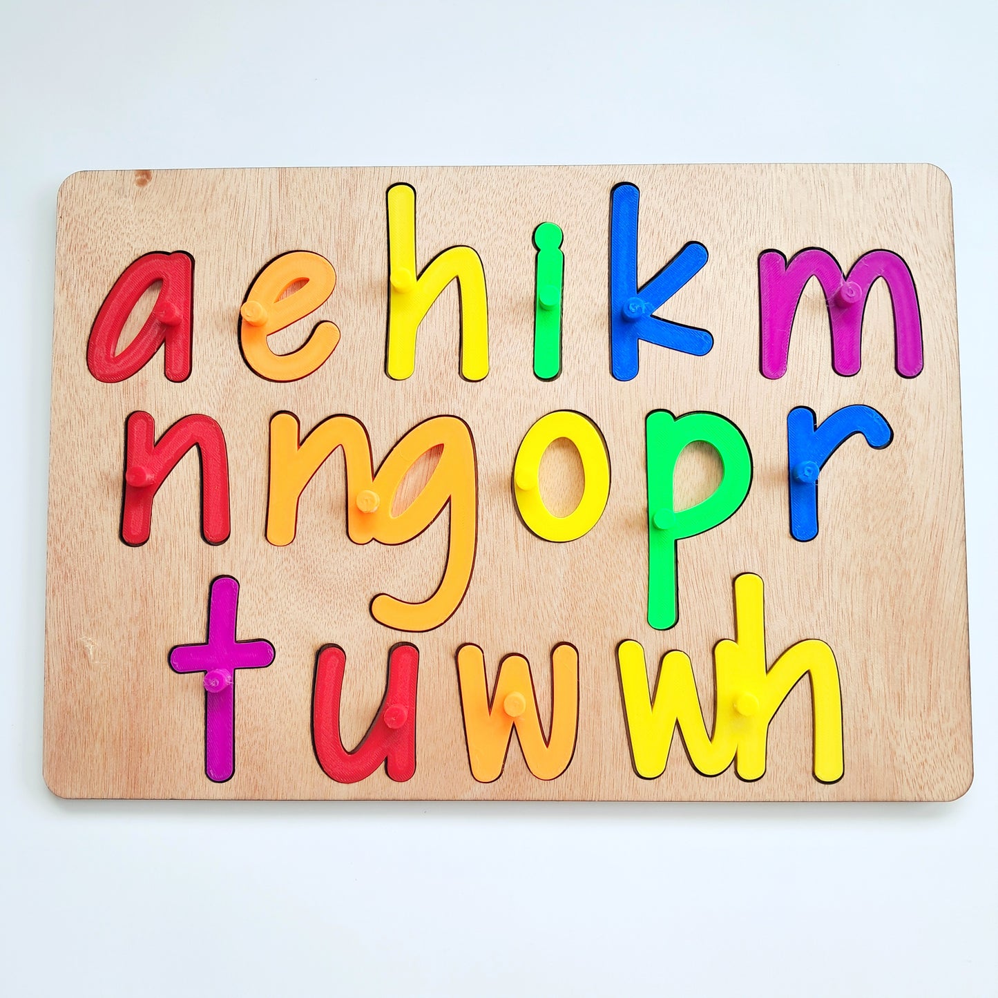 Te Pū Taka Māori- Lowercase Māori Alphabet Puzzle- Brights