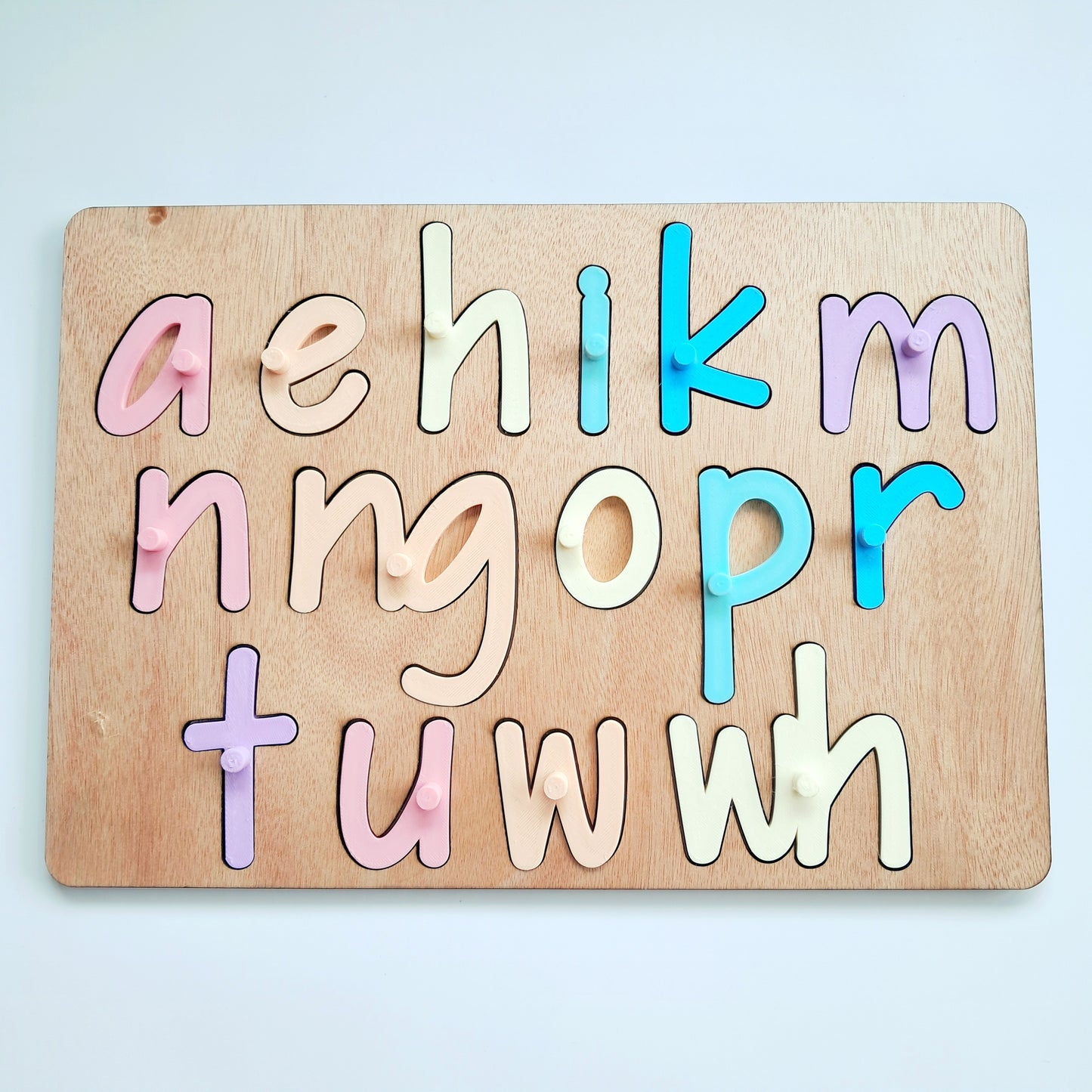 Te Pū Taka Māori- Lowercase Māori Alphabet Puzzle- Pastels