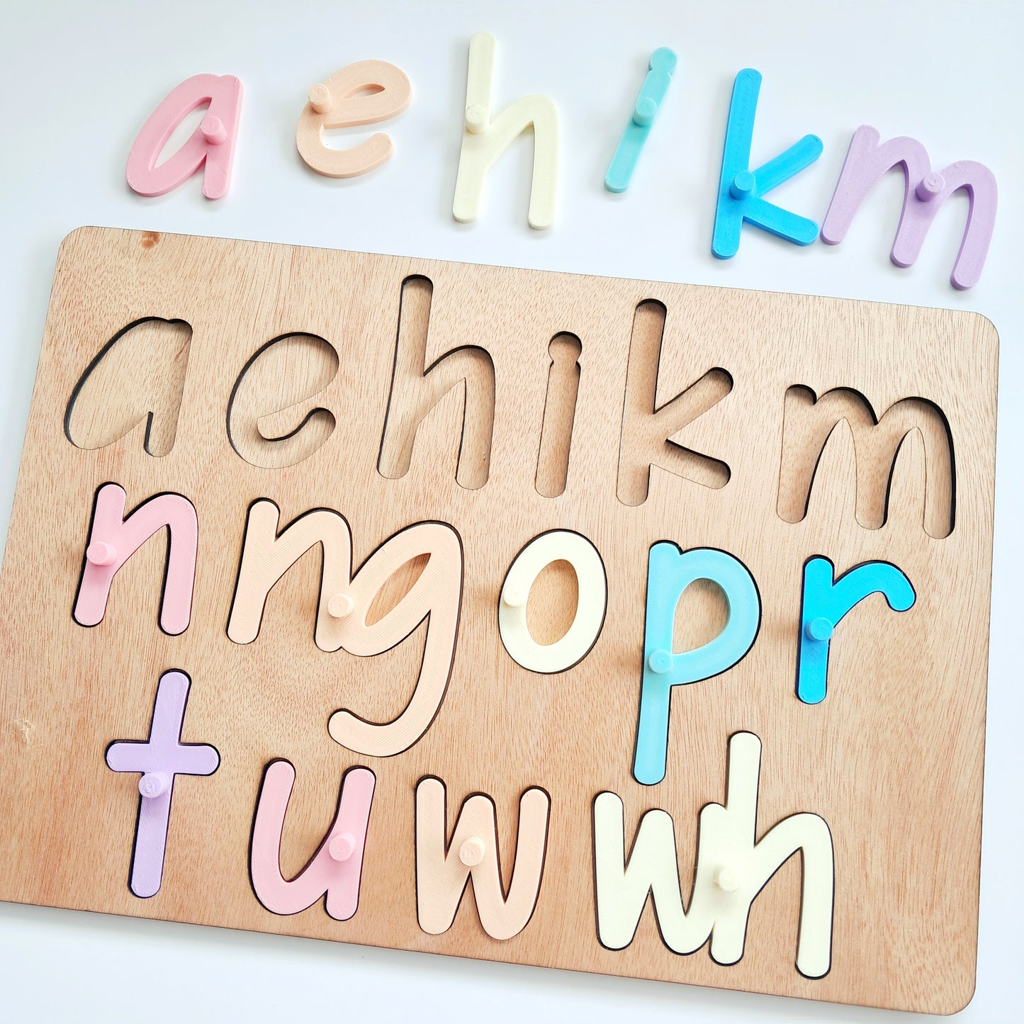 Te Pū Taka Māori- Lowercase Māori Alphabet Puzzle- Pastels