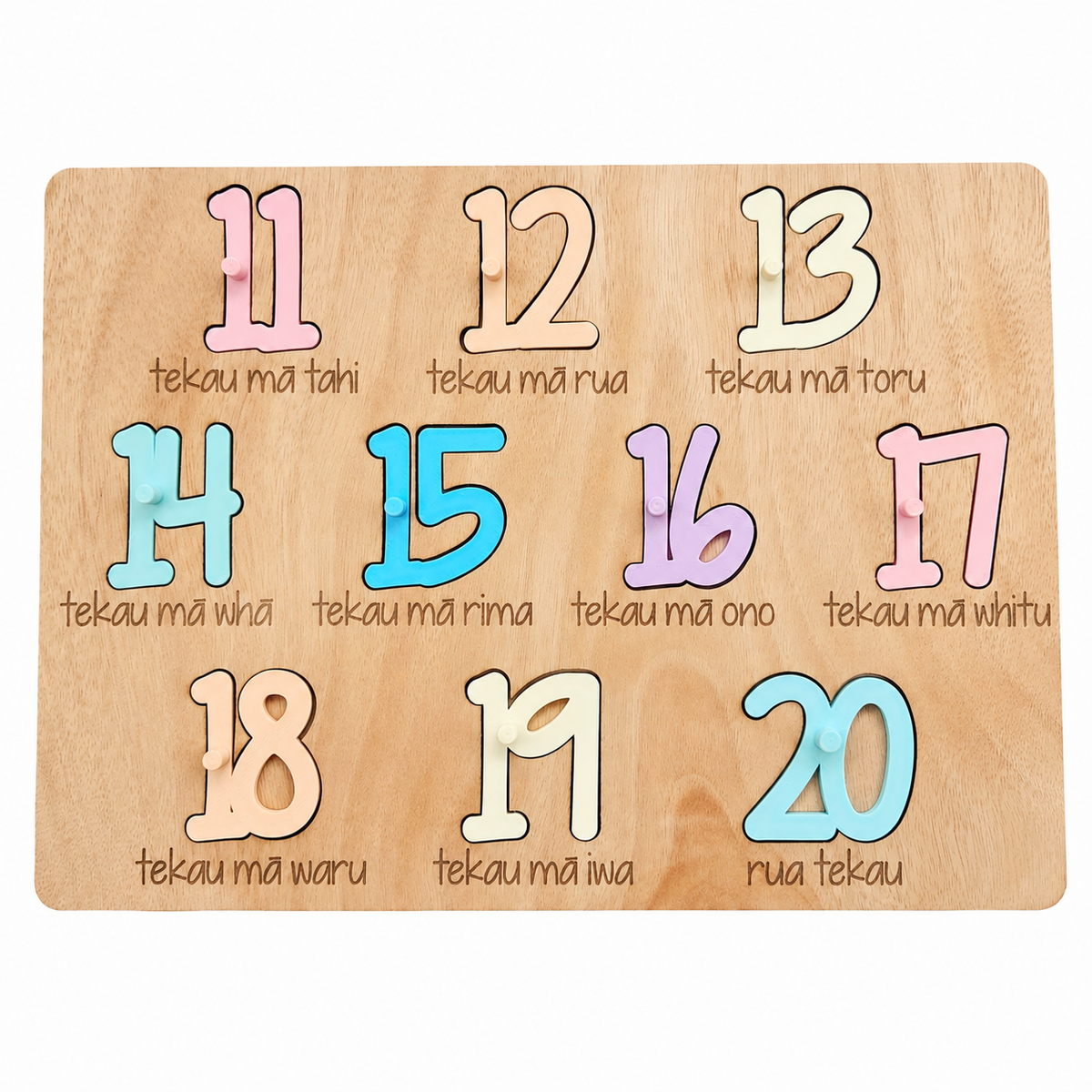 Numbers 11-20 in Māori- Pastels
