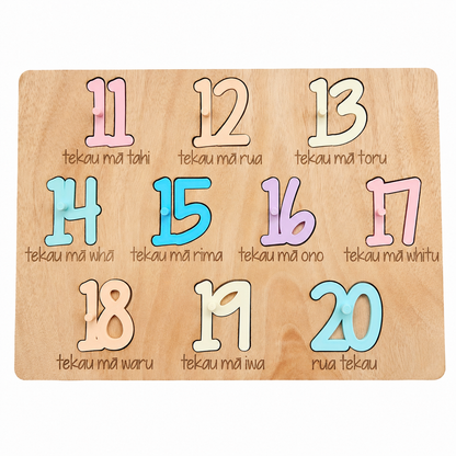 Numbers 11-20 in Māori- Pastels