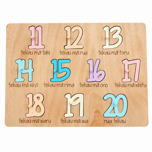 Numbers 11-20 in Māori- Pastels