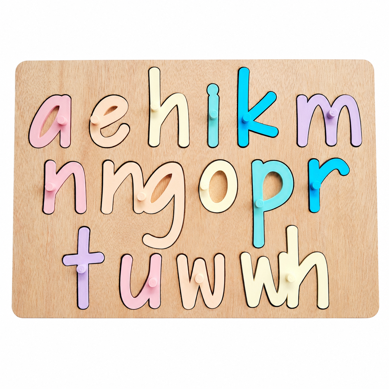 Te Pū Taka Māori- Lowercase Māori Alphabet Puzzle- Pastels