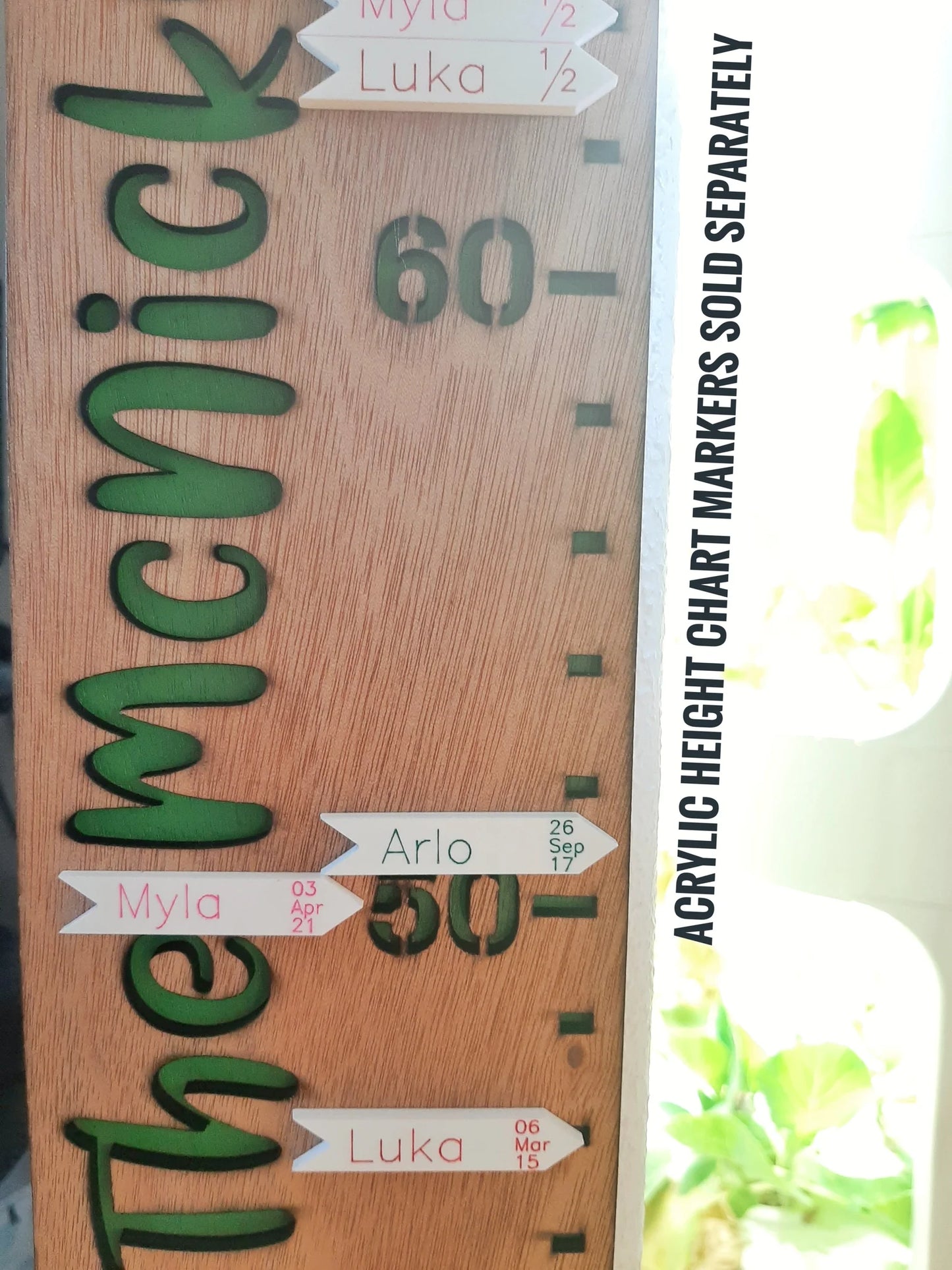 Personalised Wooden Height Chart